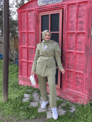Carmen Fashion kemerli blazer takım