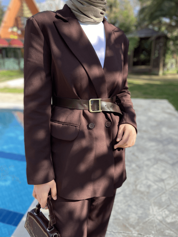 Carmen Fashion kemerli blazer takım - Görsel 6