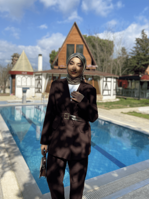 Carmen Fashion kemerli blazer takım - Görsel 5
